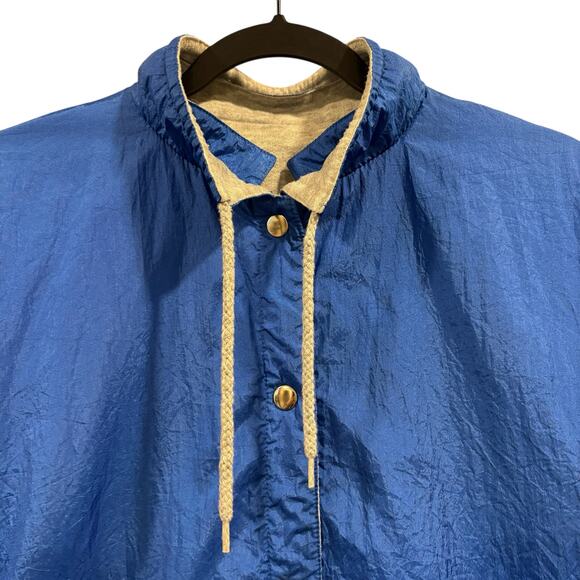 90s Vintage grannycore reversible sweatshirt jacket, gray and blue, Size XL - Picture 8 of 16